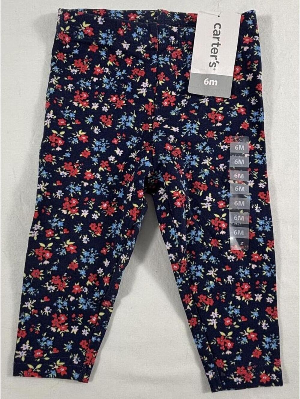 Carter's Baby Girl Infant Blue Floral Pants Size 6 months NWT